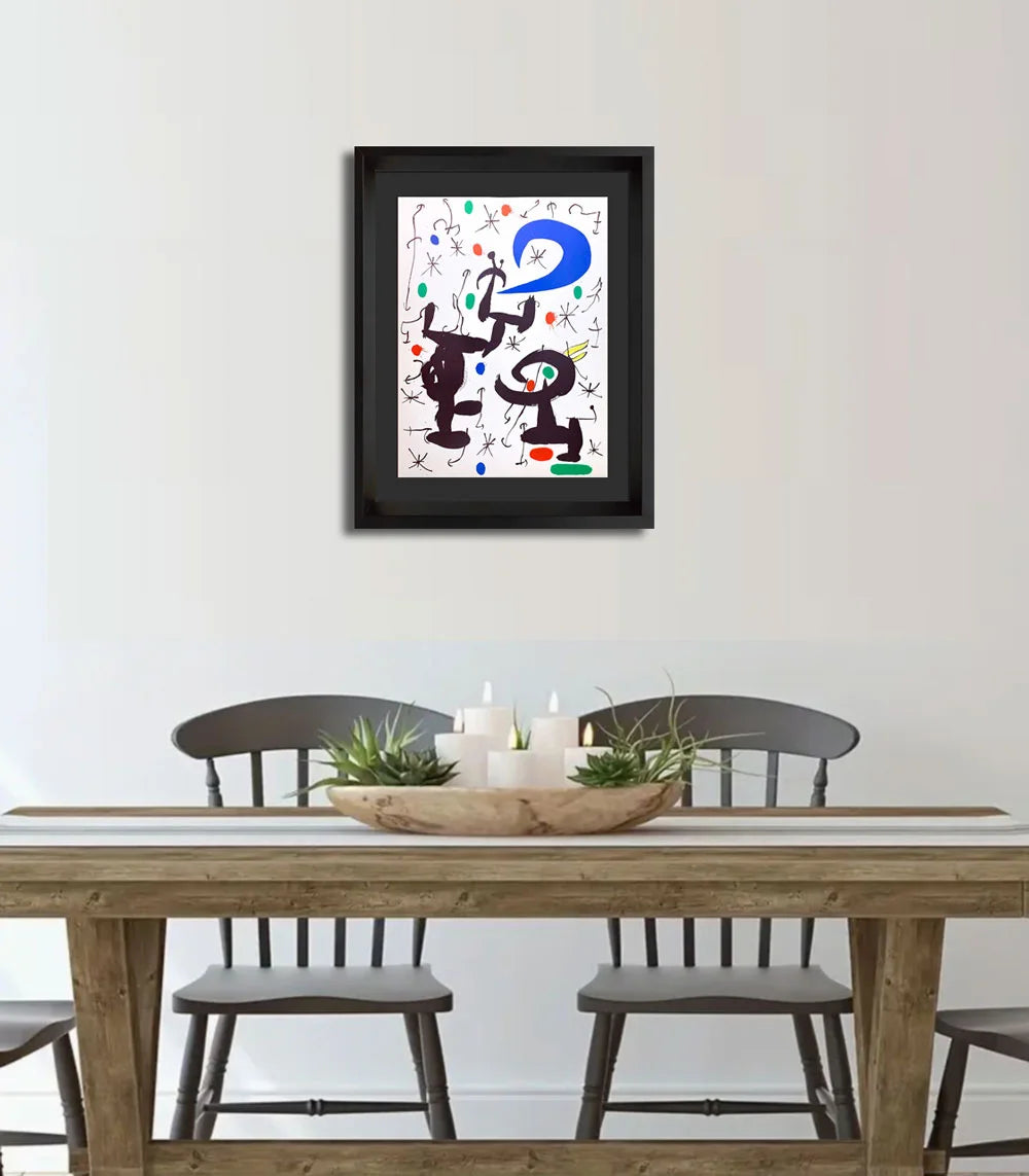 Joan MIRO Original 1968 Color Lithograph Numbered LIMITED Ed. w/Custom FRAME