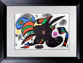 Joan Miro Original Color Lithograph 1976 in Custom Frame w/Cat. Ref. Authentication