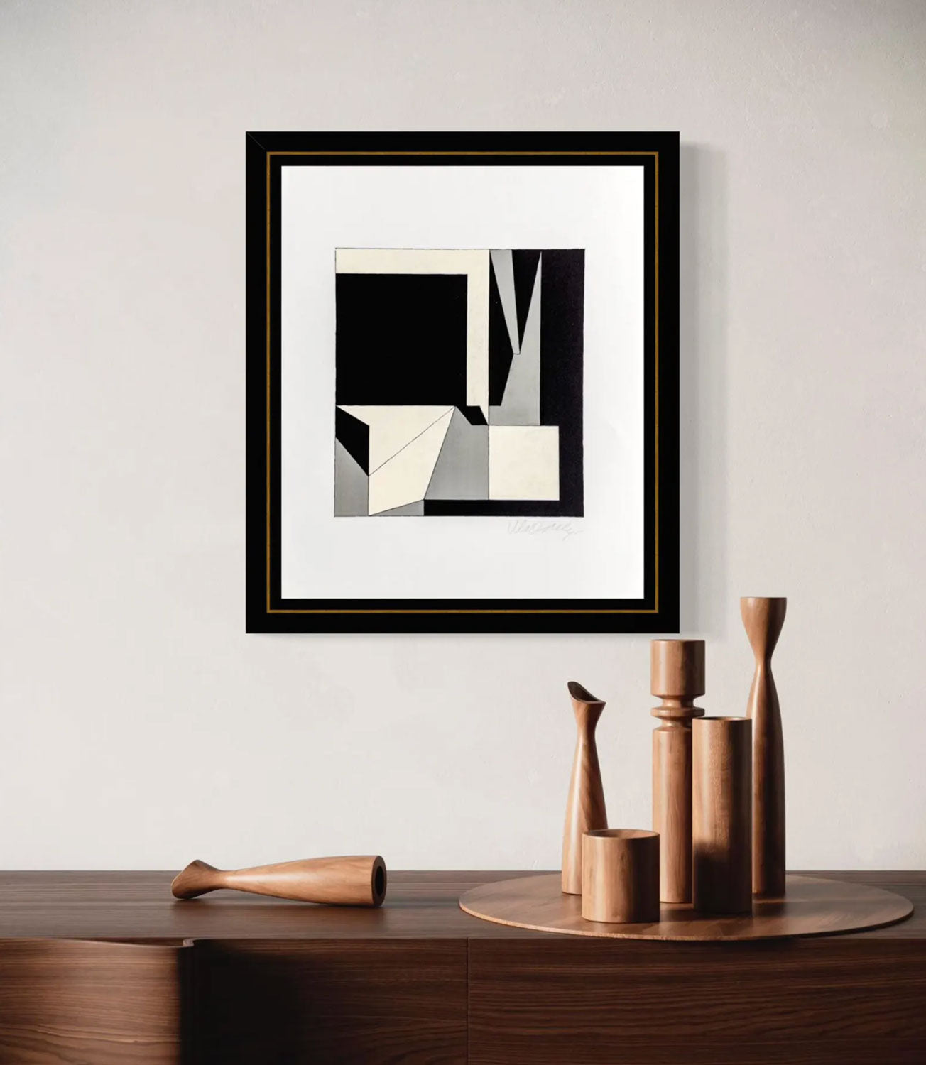 Victor Vasarely Hand Signed Lithograph 1972 – Original Limited Edition Op Art (Framed)