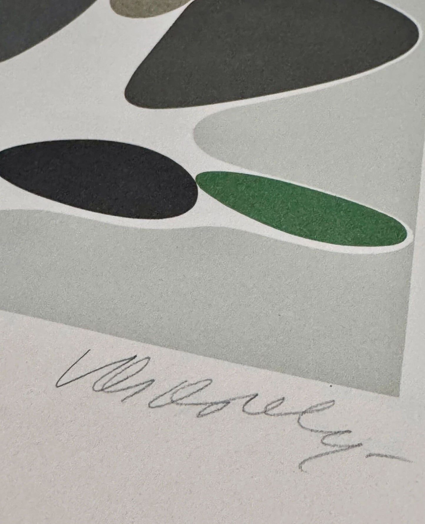 Victor Vasarely Signed Lithograph (1972) – Limited Edition Op Art Print on Rives Paper, Custom Framed