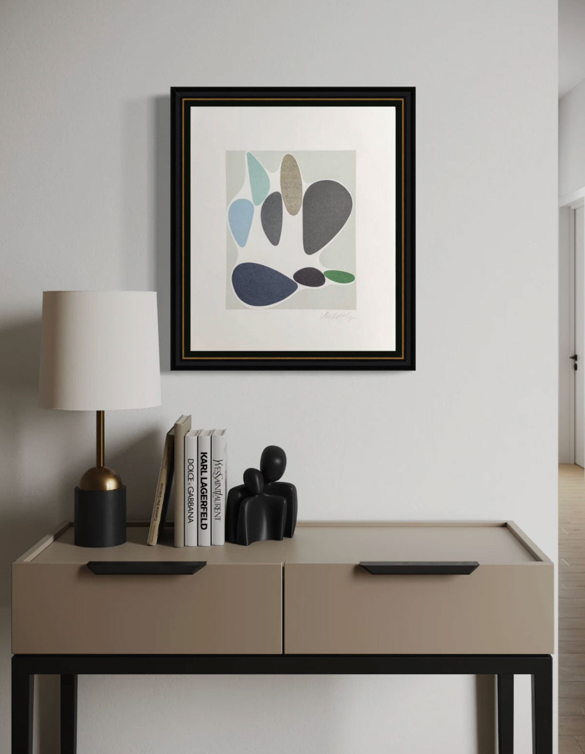 Victor Vasarely Signed Lithograph (1972) – Limited Edition Op Art Print on Rives Paper, Custom Framed