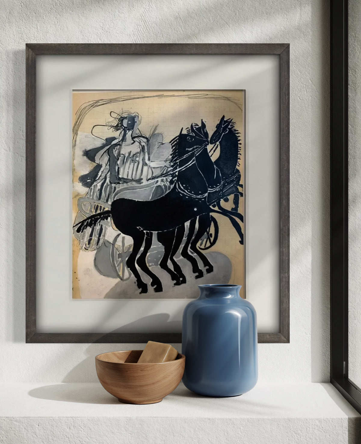 Georges Braque 1955 Limited Edition Lithograph Mourlot Press Custom Framed