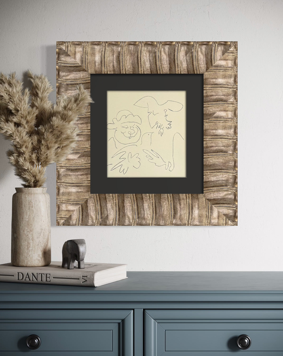 Pablo Picasso – Don Quichotte et Sancho Pança (1956) Mourlot Lithograph, Framed
