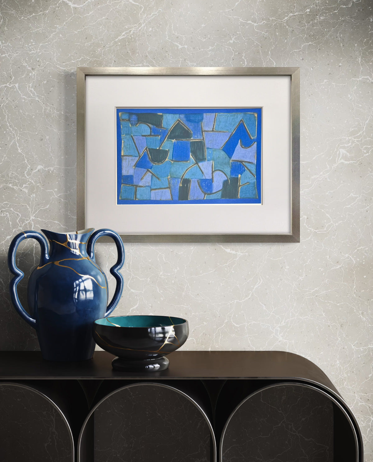 Paul Klee Blue Night Limited Edition Lithograph 1940s COA Framed
