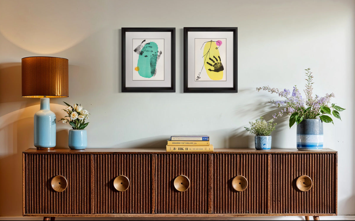 Joan Miró 1956 Lithograph Set of 2 – Mourlot Paris Limited Edition, Framed