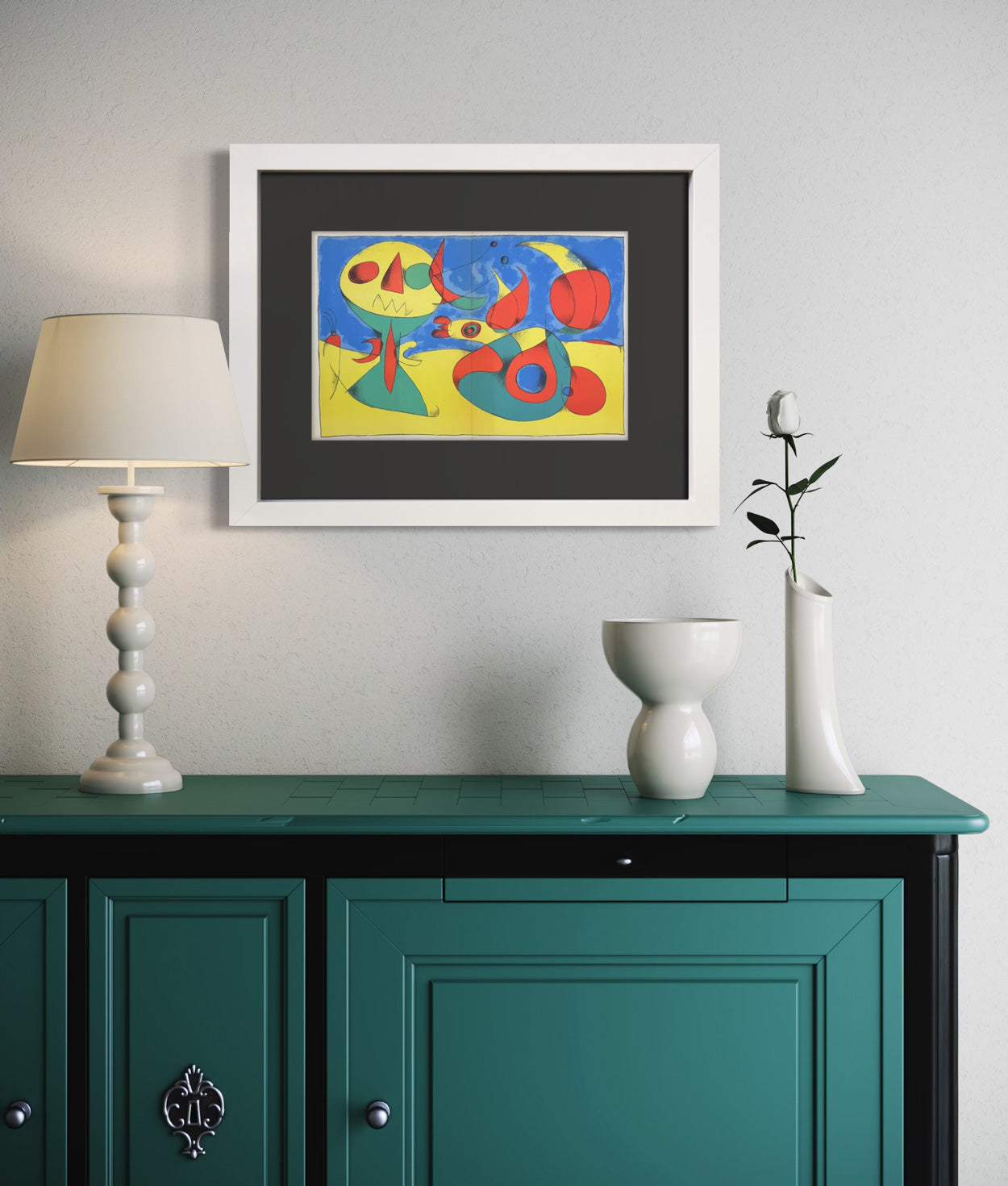 Joan Miro Original Color Lithograph 1956 Limited Edition Custom Framed COA