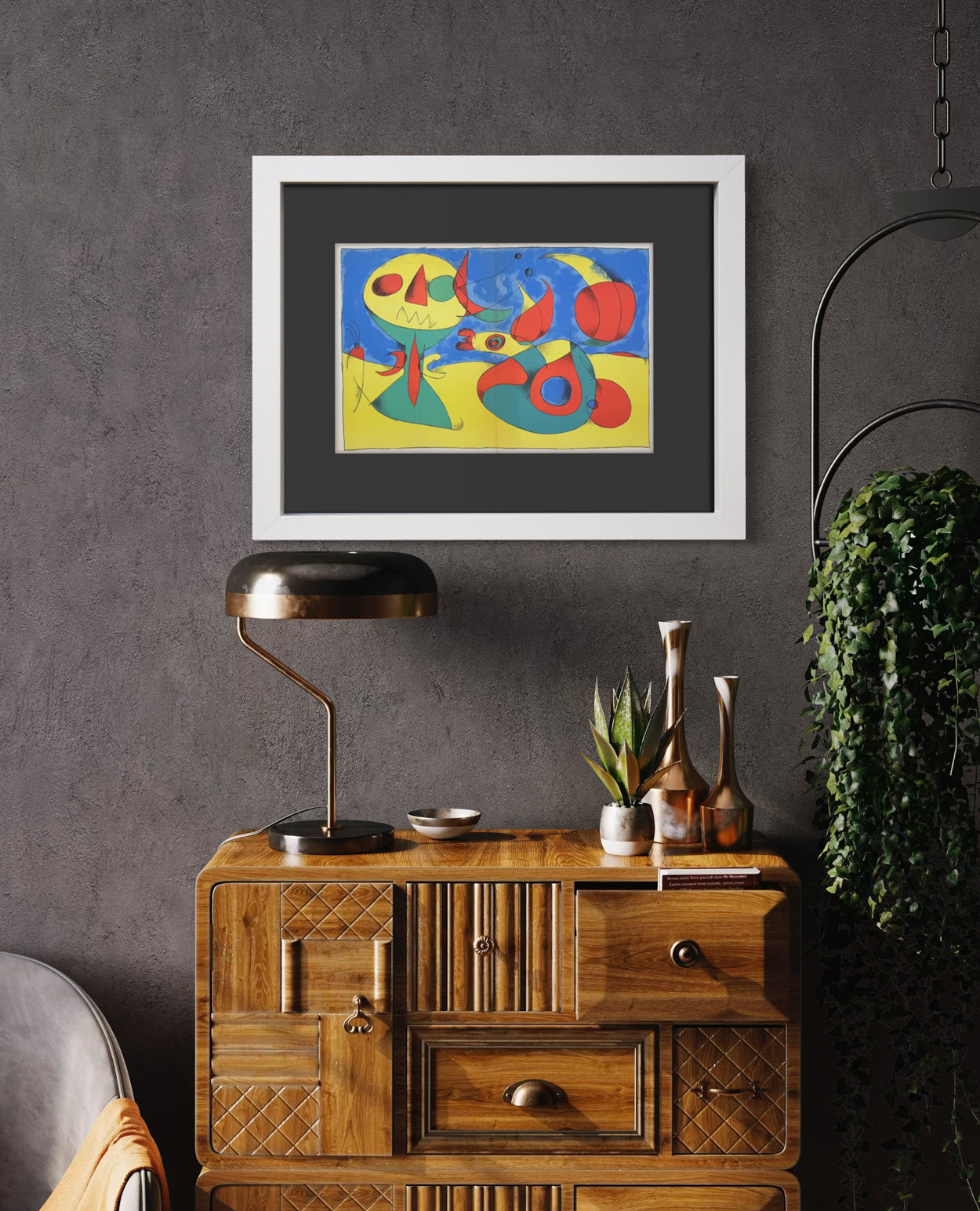 Joan Miro Original Color Lithograph 1956 Limited Edition Custom Framed COA