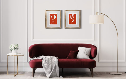 Henri Matisse Pas des Patineurs 1938 Limited Edition Linocuts Set of 2 Custom Framed