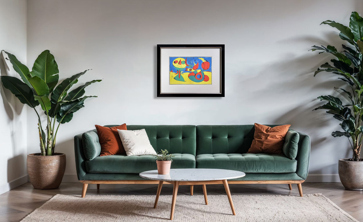 Joan Miro Original Color Lithograph 1956 Limited Edition Custom Framed COA
