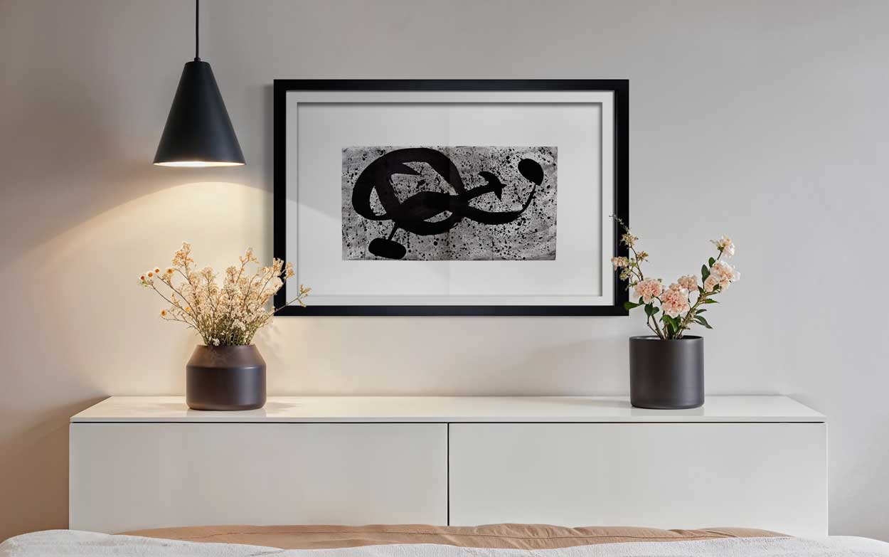 Joan Miro (1893 - 1983) Original Double Miro Lithograph, 1968 | Guarro Paper | Watermarked | Archival Frame