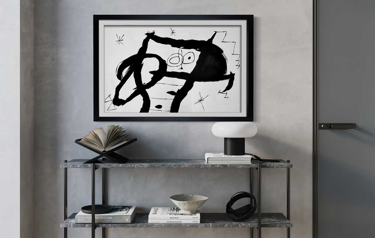 Joan Miro 1968 Original Double Lithograph ‚Äö√Ñ√¨ Limited Edition Mourlot Paris Framed Art (Cramer 123)