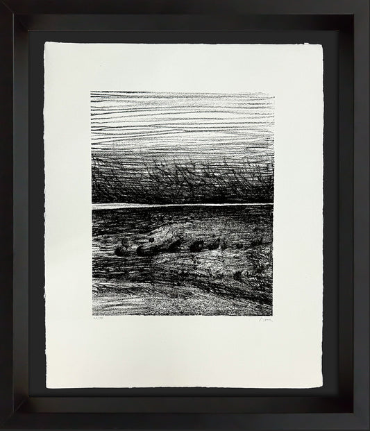 Henry Moore 1973 Windswept Landscape Lithograph – Signed 65/75 Framed