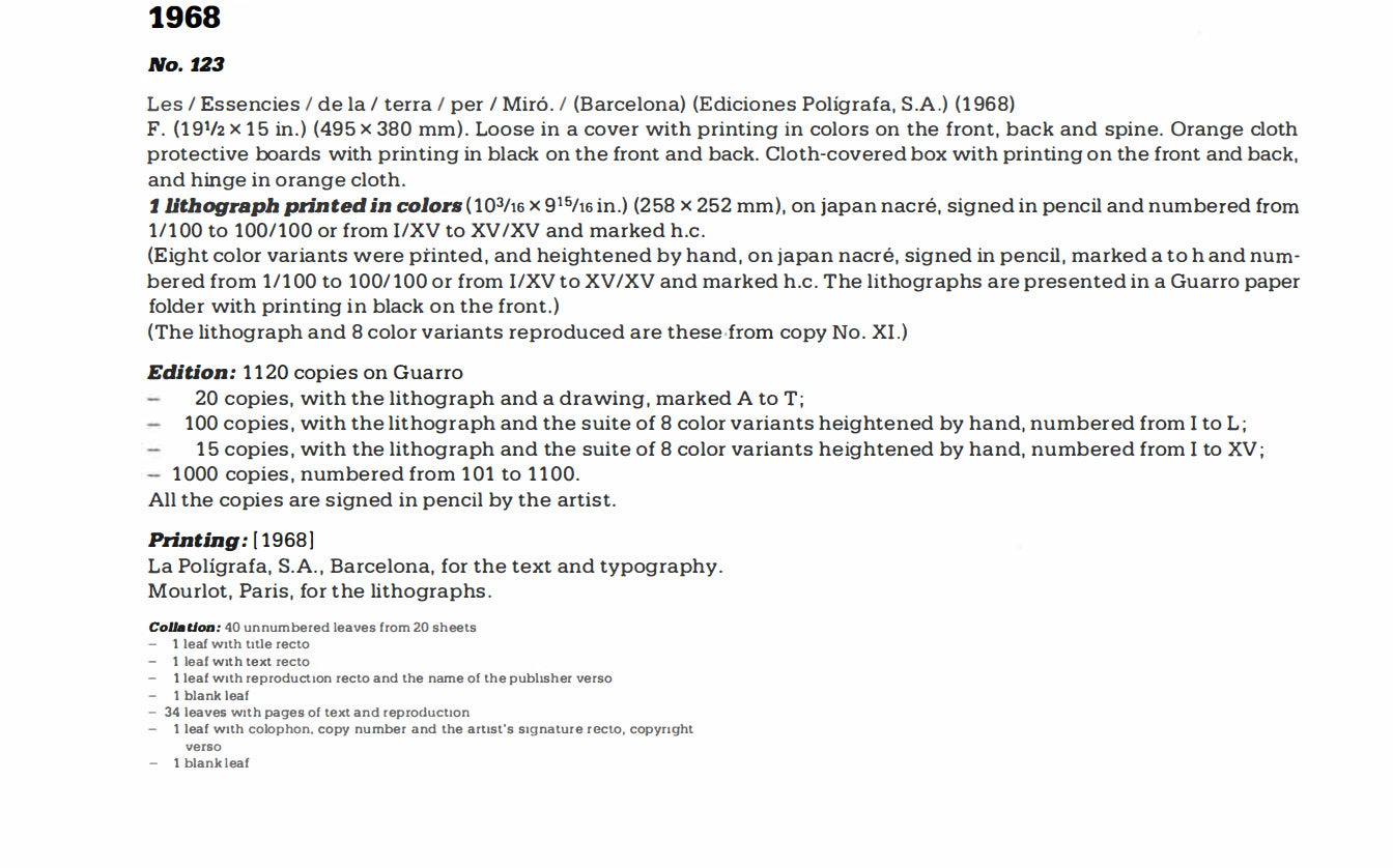 Joan MIRO Original 1968 Color Lithograph Numbered LIMITED Ed. w/Custom FRAME