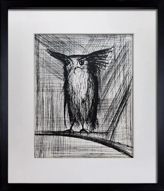 Bernard Buffet Limited Edition Lithograph - Owl - 1959 w/Frame Included