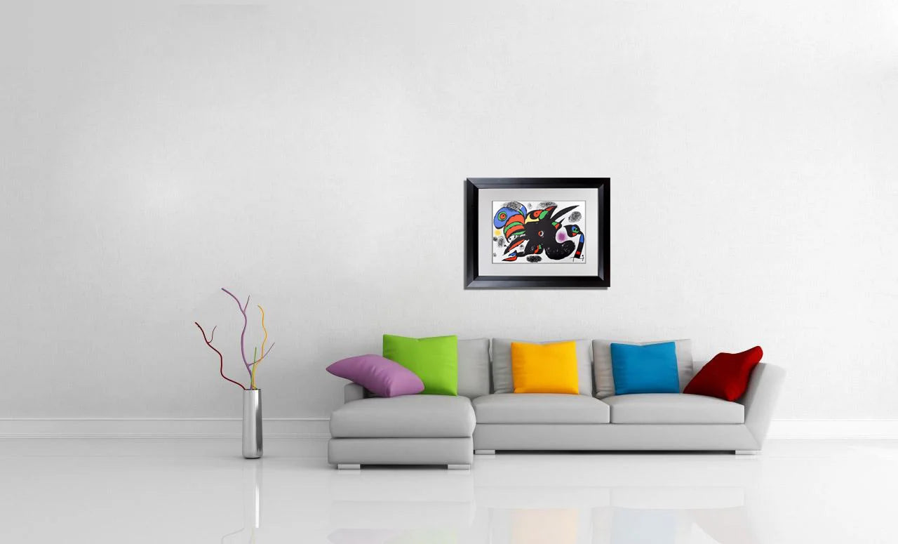 Joan Miro Original Color Lithograph 1976 in Custom Frame w/Cat. Ref. Authentication