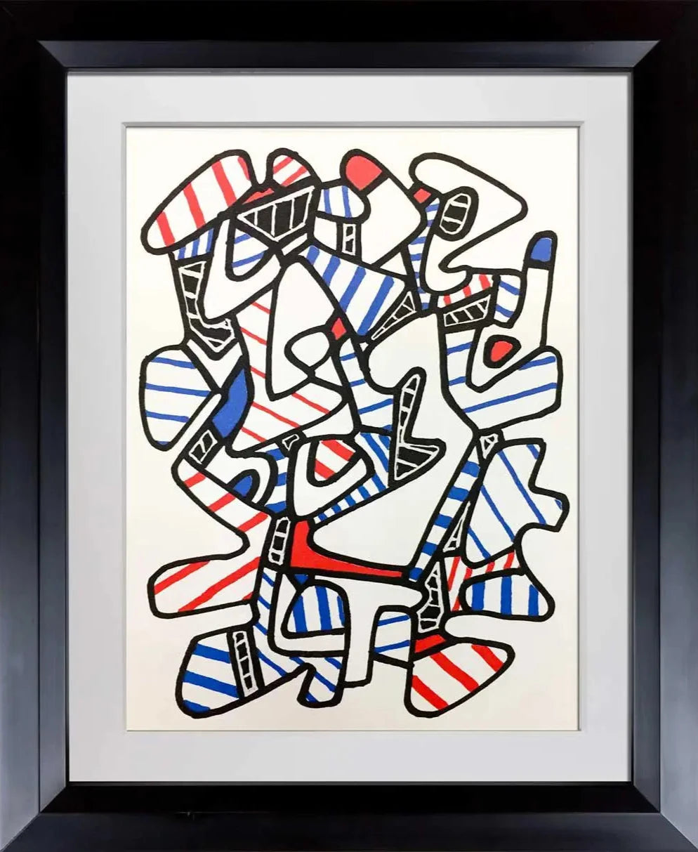 Jean Dubuffet LITHOGRAPH Limited EDITION - Abstract Vacuum Forms 1973 w/ Frame