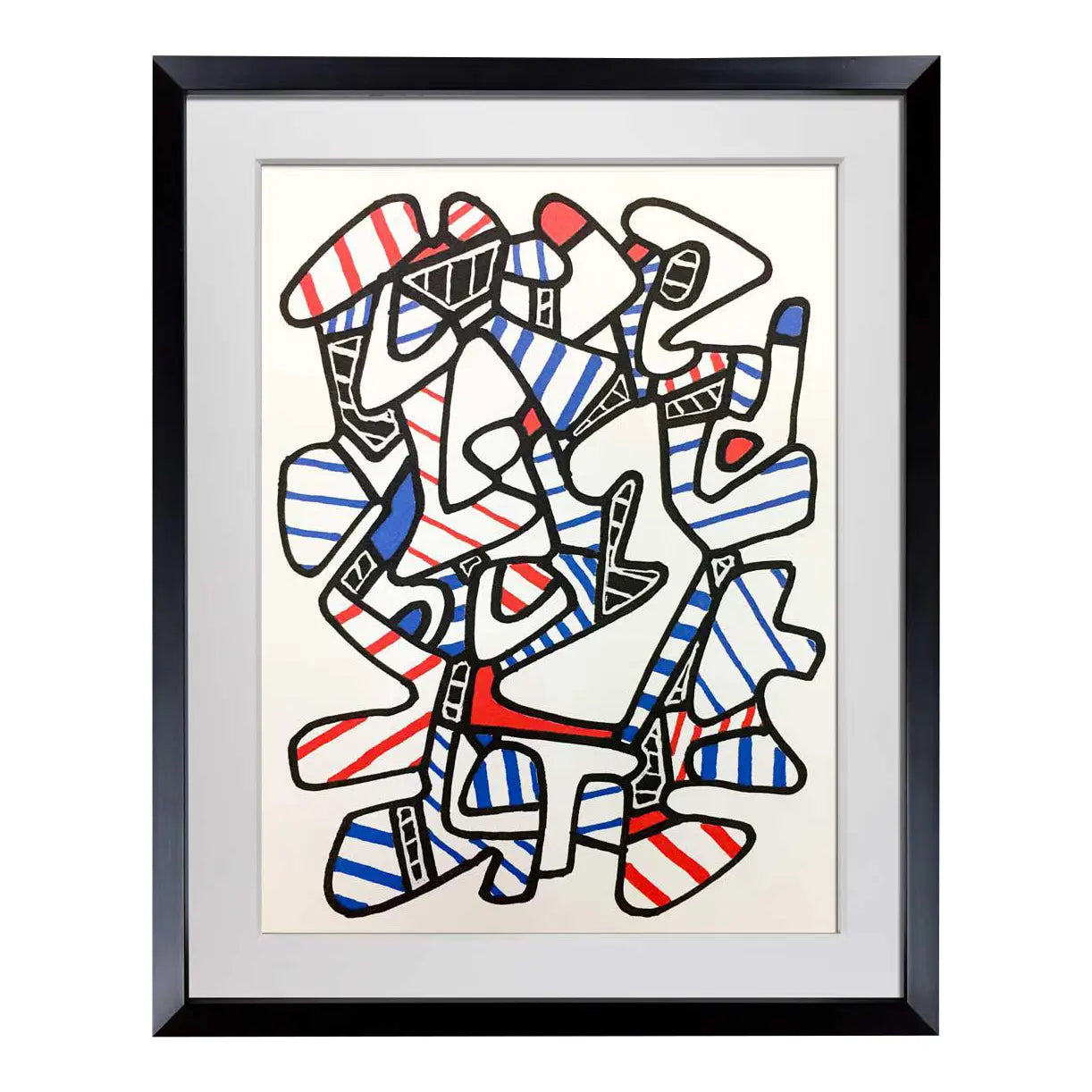 Jean Dubuffet LITHOGRAPH Limited EDITION - Abstract Vacuum Forms 1973 w/ Frame
