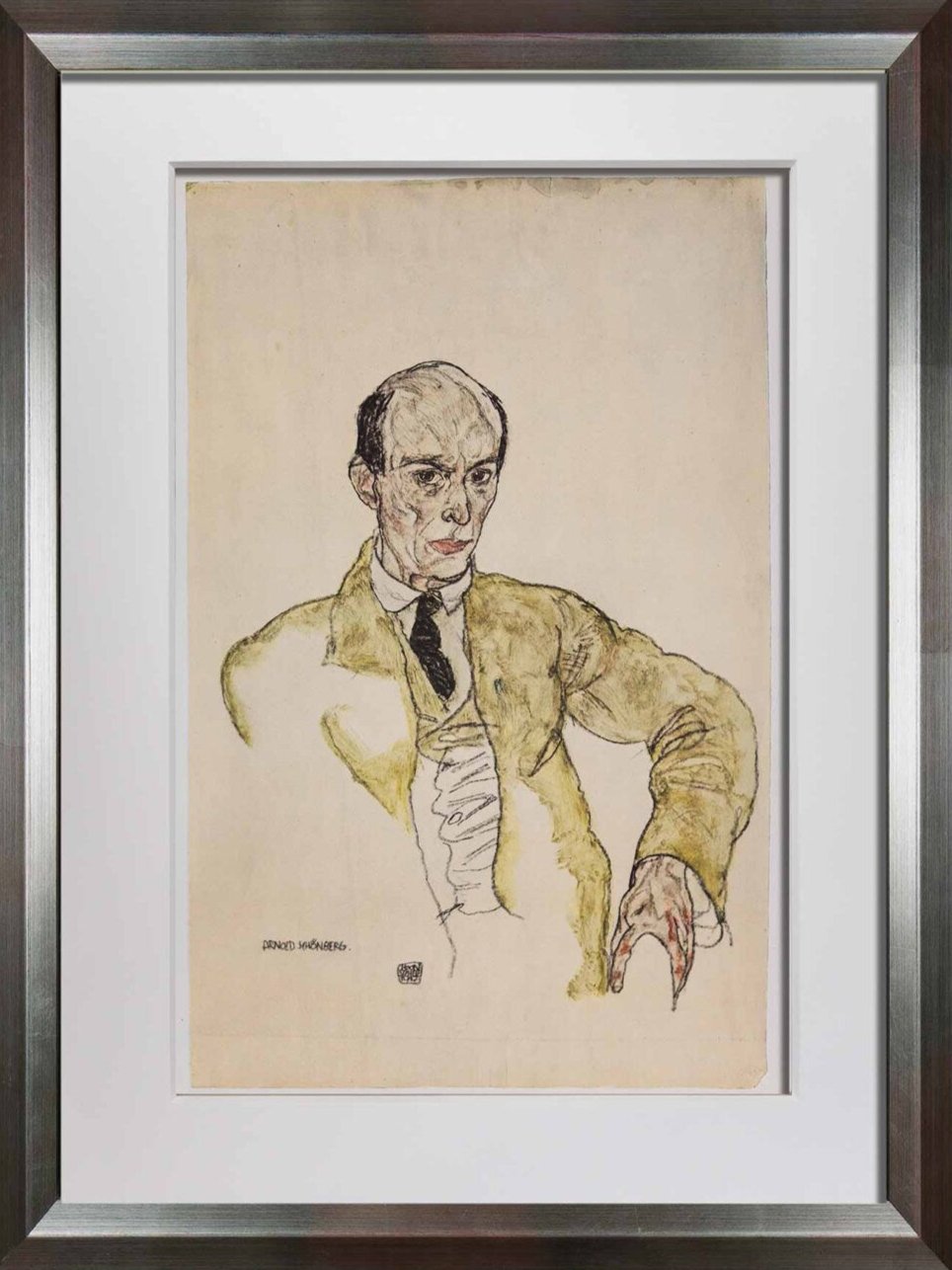 Egon Schiele Lithograph "Portrait of Arnold Schönberg" 1917