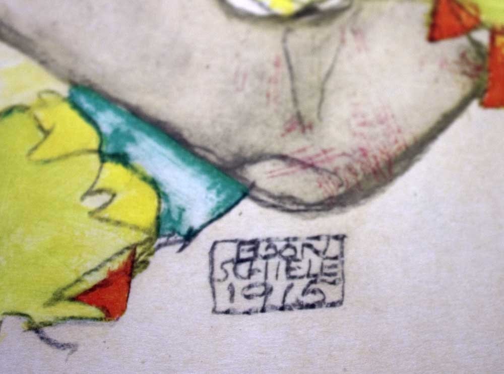 Egon Schiele Lithograph "Two Reclining Models Entwined"