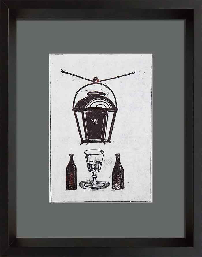 Max Ernst LITHOGRAPH Original Numbered LIMITED Ed. "dregs of...and beer" w/Frame