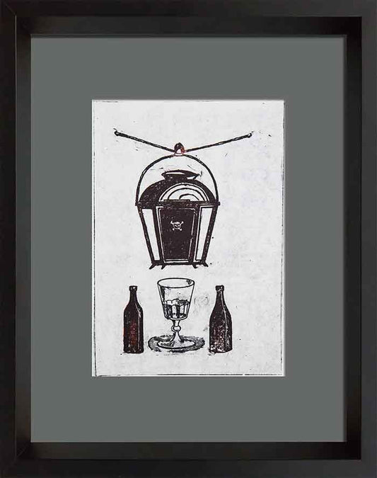 Max Ernst LITHOGRAPH Original Numbered LIMITED Ed. "dregs of...and beer" w/Frame