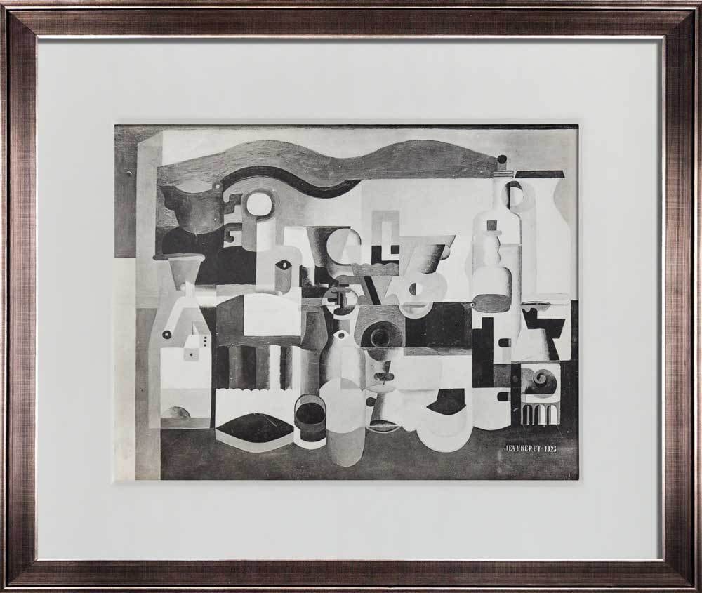 Le CORBUSIER Lithograph SIGNED "Still Life with Many Objects" 1923 w/Frame