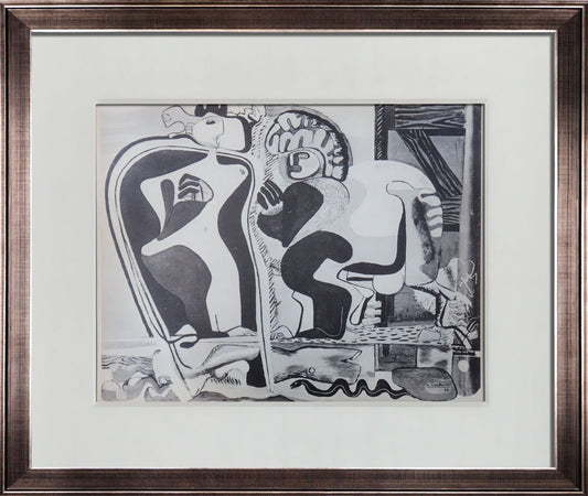 Le CORBUSIER Lithograph SIGNED "Femmes et Cheval" 1936 w/Frame