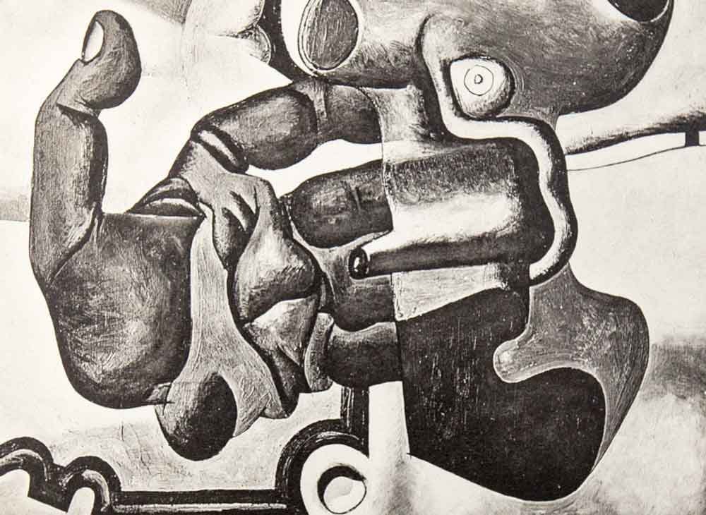 Le CORBUSIER Lithograph "La main rouge" SIGNED 1930 * Custom Frame