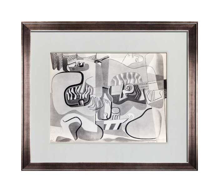 Le Corbusier Lithograph "Deux musiciennes..." Signed w/Custom Frame