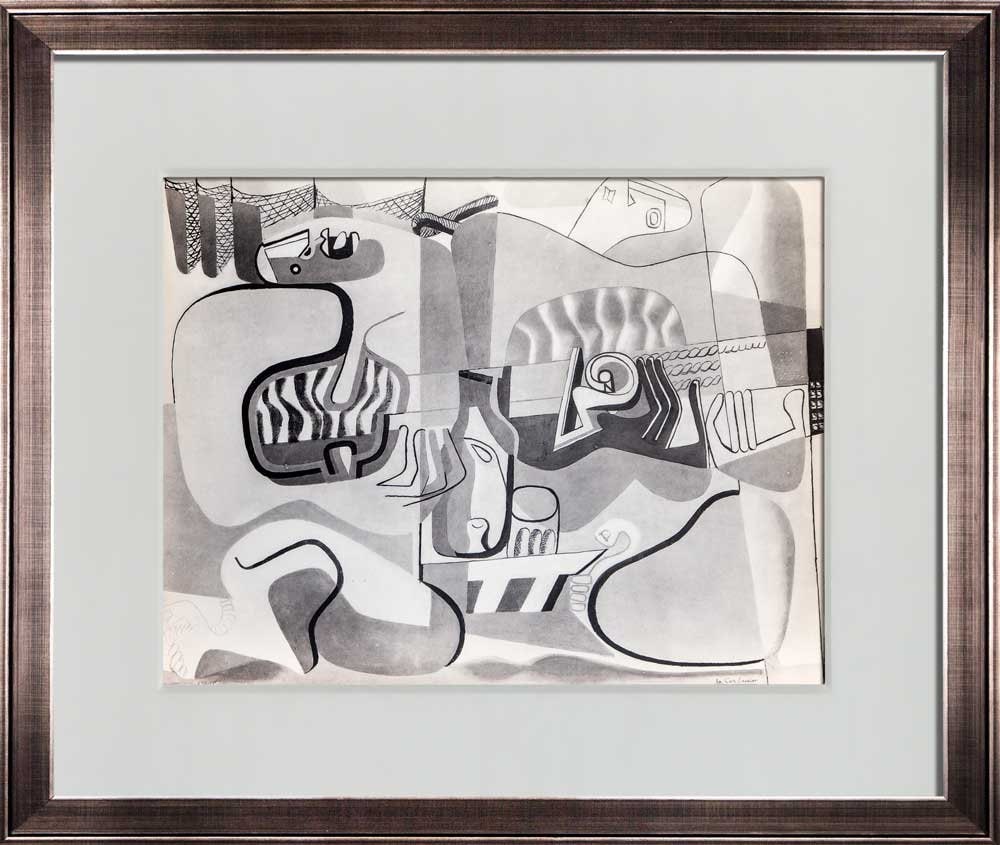 Le Corbusier Lithograph "Deux musiciennes..." Signed w/Custom Frame
