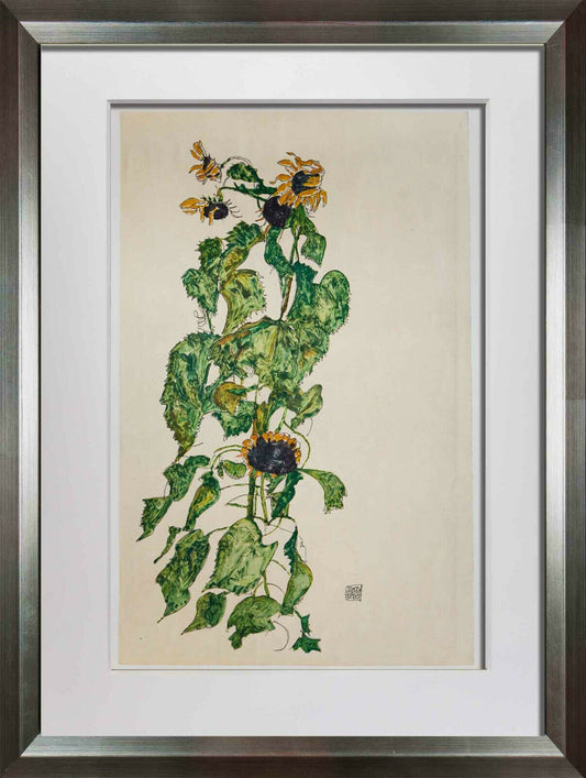 Egon SCHIELE Lithograph “Sunflowers” SIGNED #‘ed LIMITED w/FRAME