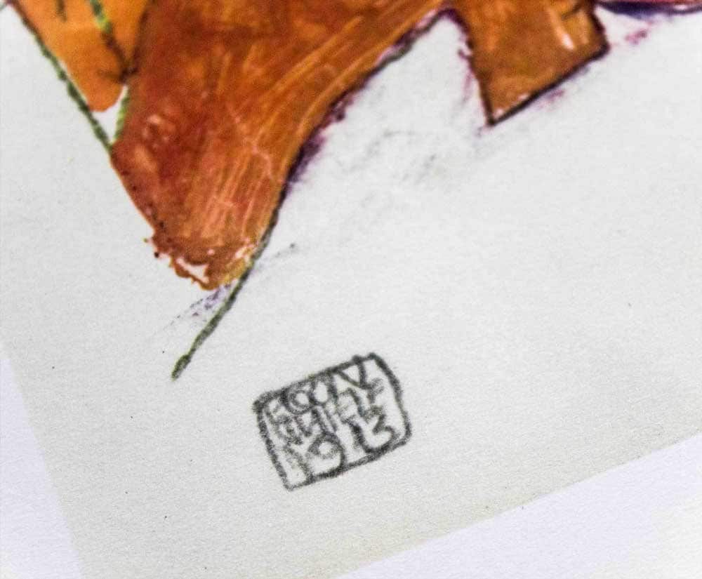 Egon SCHIELE Lithograph Limited Ed. - "Lovers Embracing" ~SIGN w/Frame