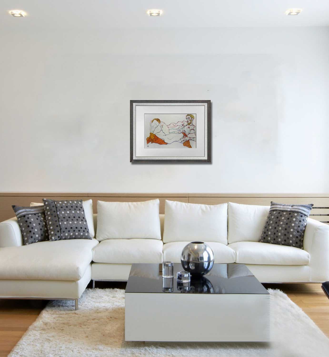 Egon SCHIELE Lithograph Limited Ed. - "Lovers Embracing" ~SIGN w/Frame