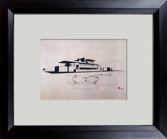 Frank Lloyd WRIGHT SIGNED #’ed LIMITED Ed. "Frederick C. Robie House" w/Frame