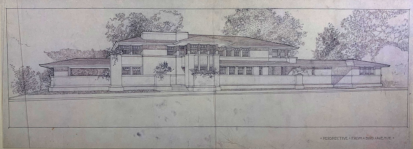 Frank Lloyd WRIGHT Lithograph #’ed LIMITED ~Heath House, Buffalo, NY w/Frame