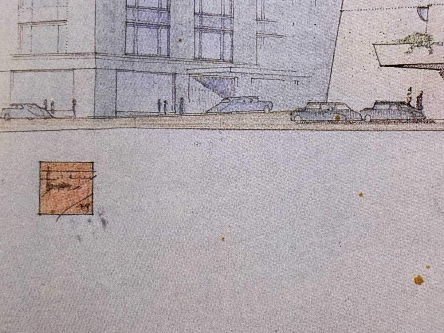 Frank Lloyd WRIGHT Lithograph SIGNED "Edgar J. Kaufmann Garage" Pa w/FRAME