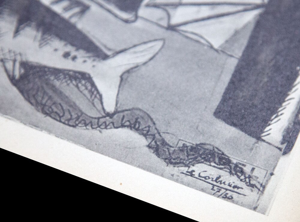 Le CORBUSIER Lithograph SIGNED "Composition with Three Figures" 1923 w/Frame