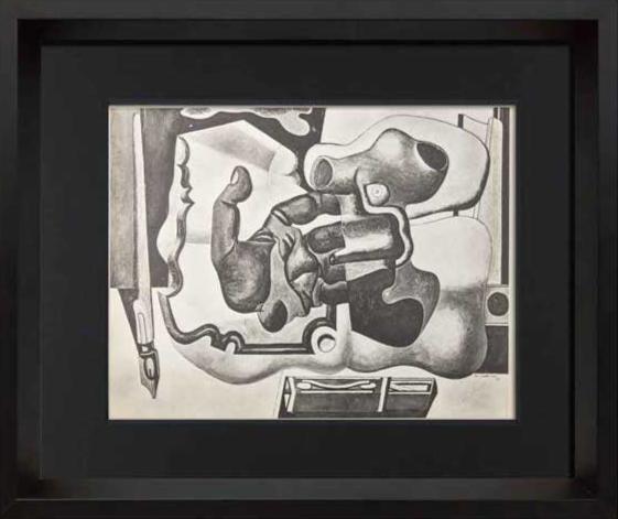 Le CORBUSIER Lithograph "La main rouge" SIGNED 1930 * Custom Frame