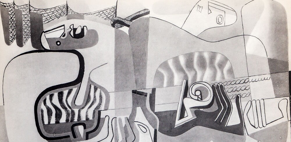 Le Corbusier Lithograph "Deux musiciennes..." Signed w/Custom Frame