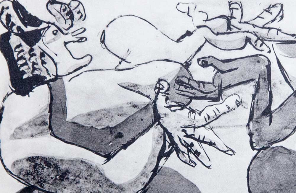 Le CORBUSIER Lithograph SIGNED Limited Edition "Violences" +w/Frame