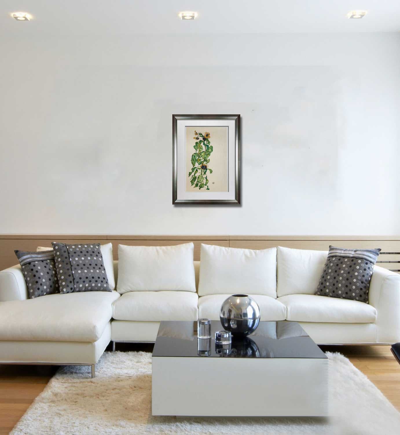 Egon SCHIELE Lithograph “Sunflowers” SIGNED #‘ed LIMITED w/FRAME