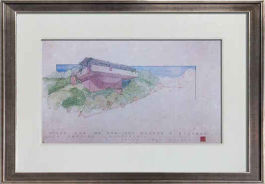 Frank Lloyd WRIGHT SIGNED #’ed LIMITED Ed. "George Sturges House CA" w/Frame