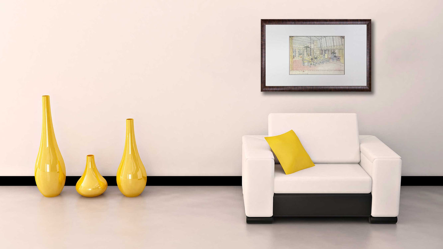 Frank Lloyd WRIGHT Lithograph SIGN "Sijistan" John Nesbitt / Ennis House w/Frame