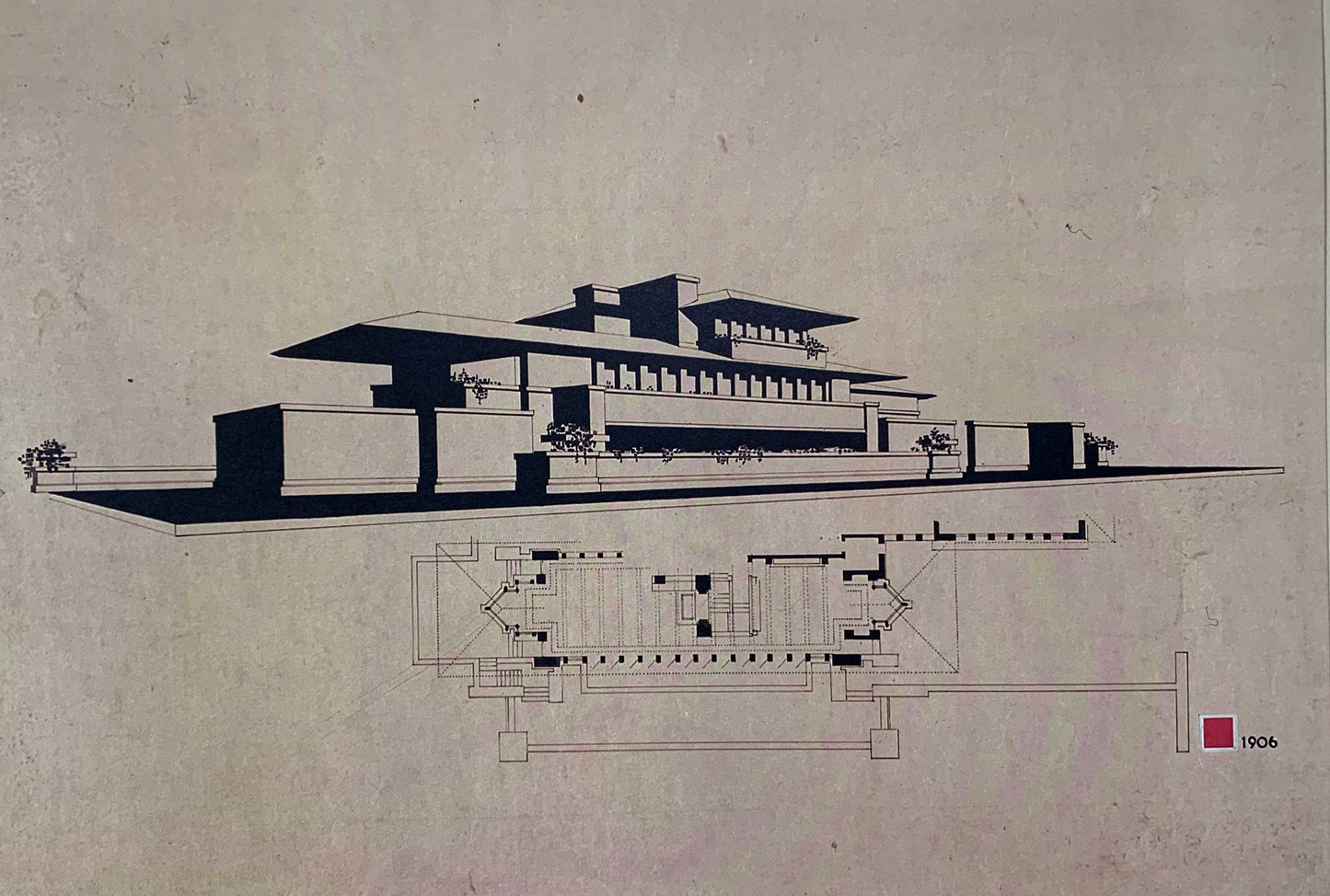 Frank Lloyd WRIGHT SIGNED #’ed LIMITED Ed. "Frederick C. Robie House" w/Frame