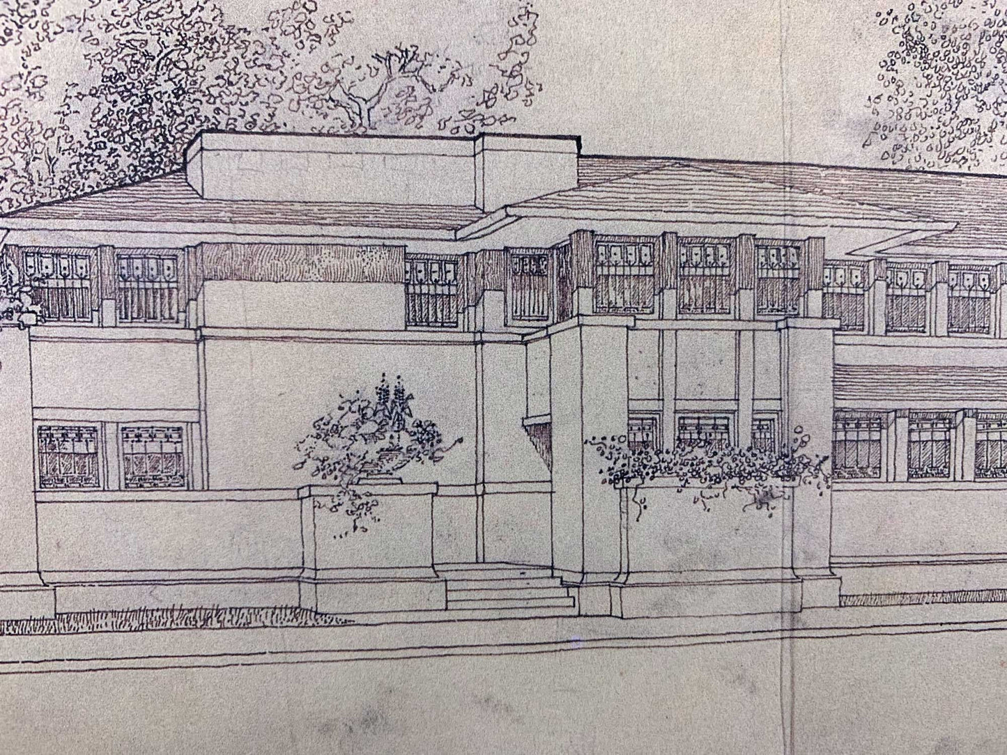 Frank Lloyd WRIGHT Lithograph #’ed LIMITED ~Heath House, Buffalo, NY w/Frame