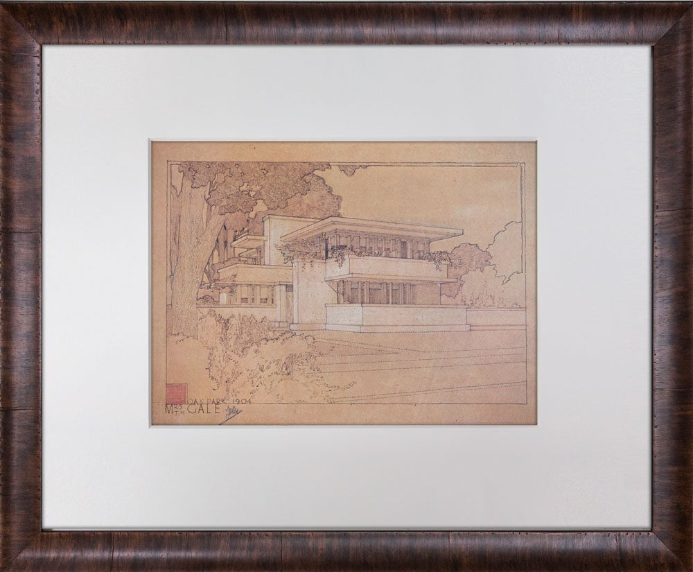 Frank Lloyd WRIGHT Lithograph SIGN Limited Edition Gale House, Oak Park, IL