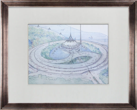 Frank Lloyd WRIGHT Lithograph LTD Ed. Opera House Detail Baghdad,1957 w/Frame