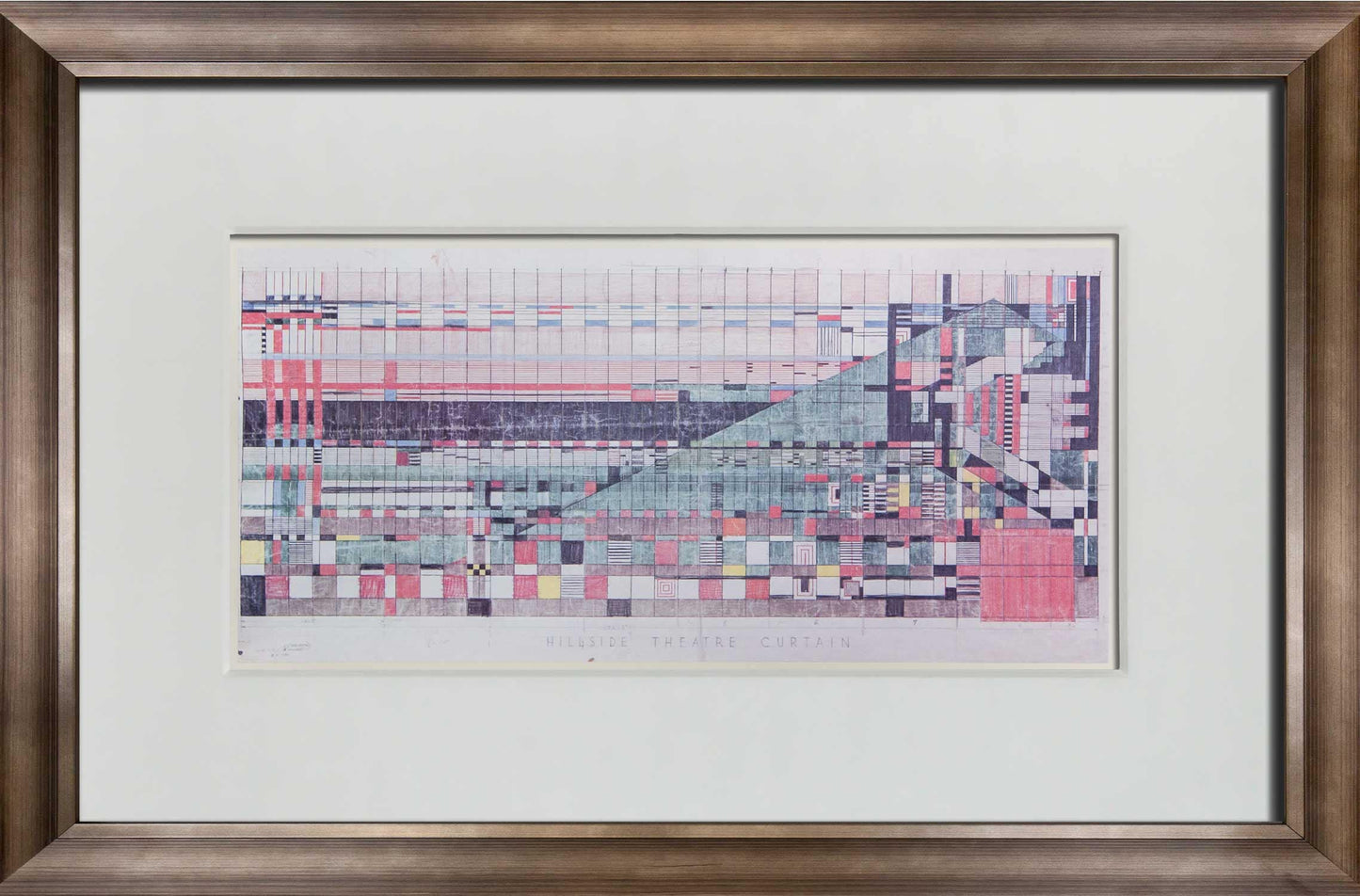 Frank Lloyd WRIGHT Lithograph #’ed LIMITED Ed. Hillside Theatre Curtain w/FRAME