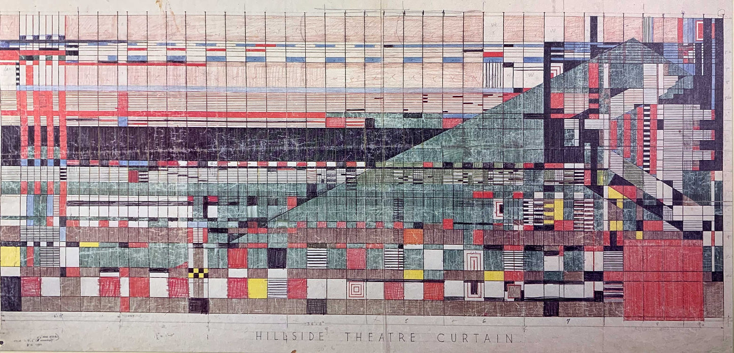 Frank Lloyd WRIGHT Lithograph #’ed LIMITED Ed. Hillside Theatre Curtain w/FRAME