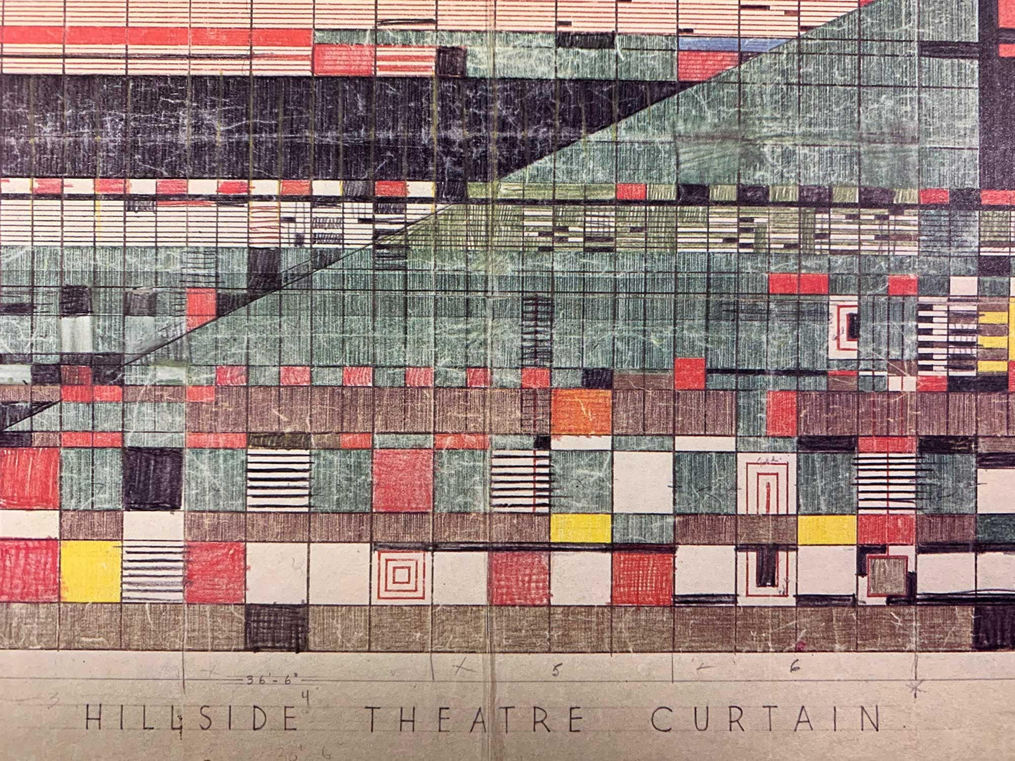 Frank Lloyd WRIGHT Lithograph #’ed LIMITED Ed. Hillside Theatre Curtain w/FRAME